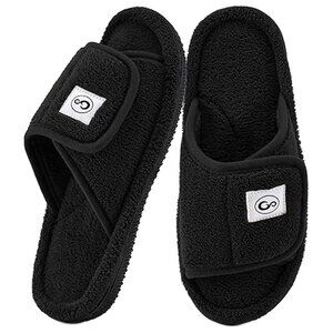 HARENCE Women's House Shoes Adjustable Orthopedic Arch Black Size 12/12.5 - 44/4